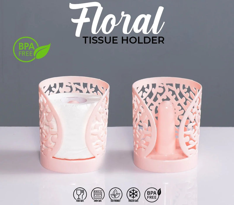 Flower Design Tissue Roll Paper Holder.