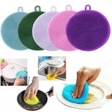 Pack of 3 - Silicone Dish Round Sponge for Multipurpose Use