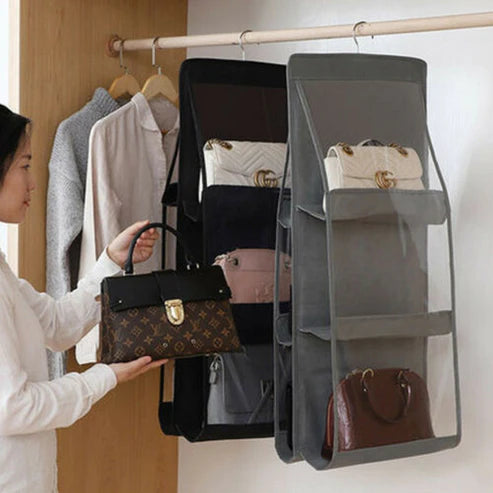 6 Pocket Double Sided Hand Bag / Purse Organize