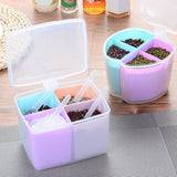 3 in 1 Masala Box with Spoon Jar Container Spice Box Seasoning Storage Box