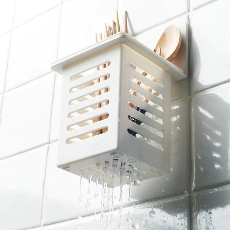 Cutlery Holder Quick Drain Space-saving Bathroom Storage Box.