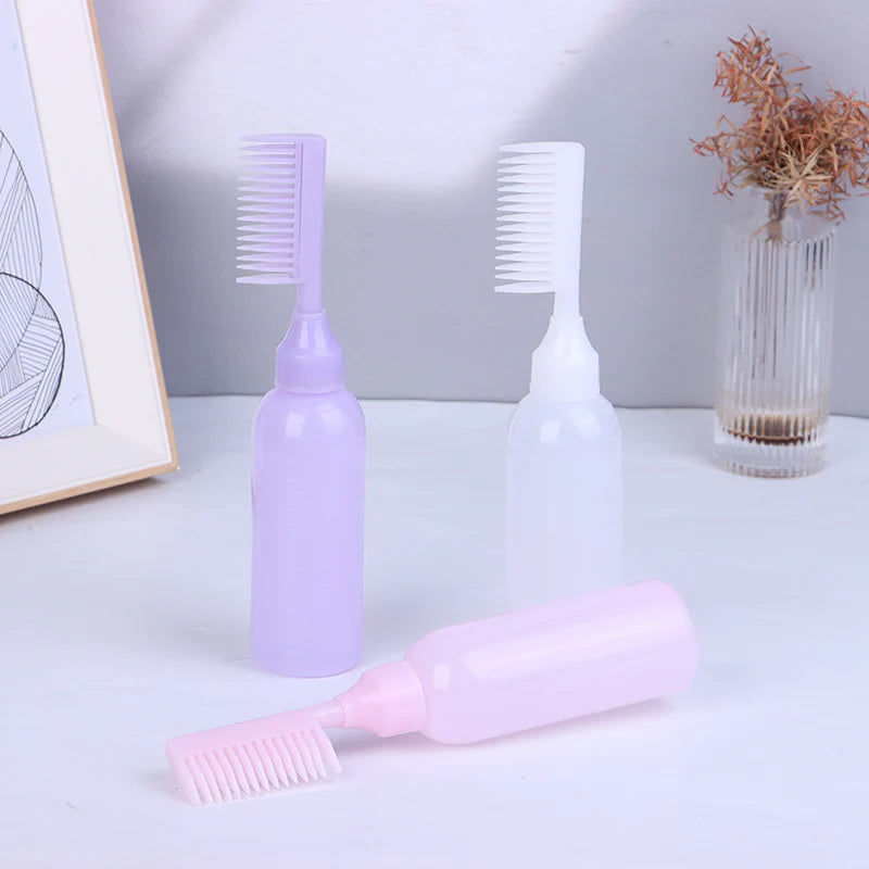 Plastic Hair Dye Applicator Bottles Oil Comb Brush