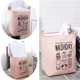 Foldable Storage Laundry Hamper With Drawstring Cover.