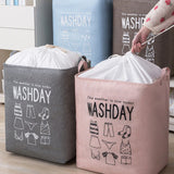 Foldable Storage Laundry Hamper With Drawstring Cover.