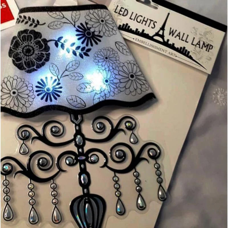 LED Lights Sticker 3D Embellishment Art Lamp Shape Attractive For Wall Decor