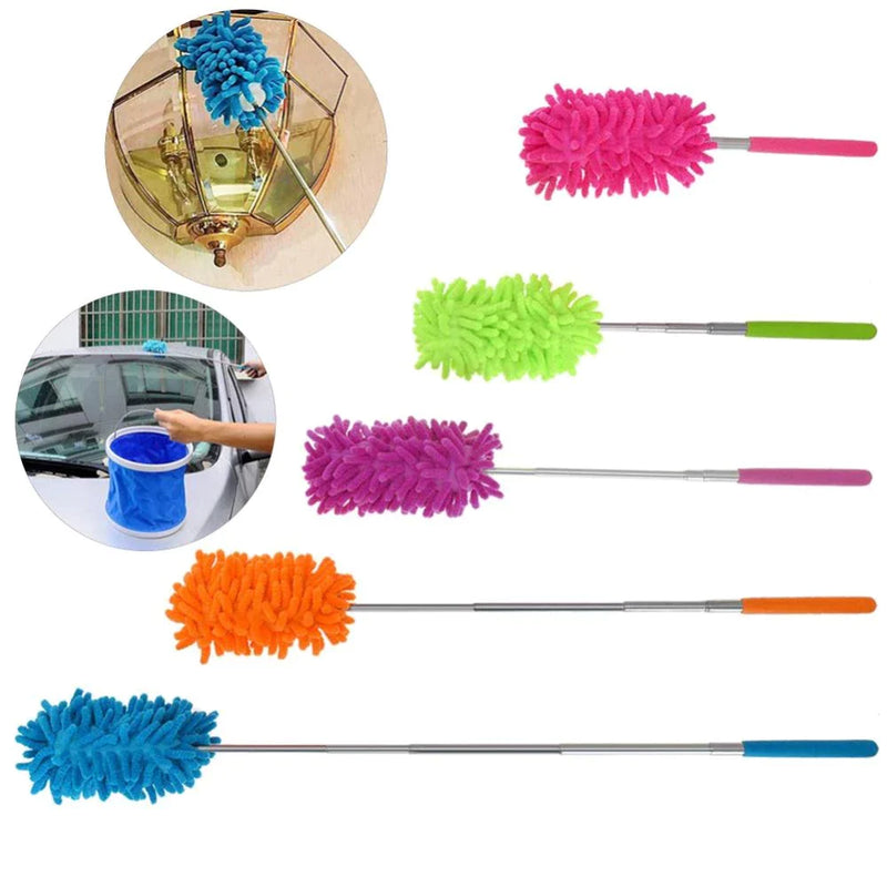 Telescopic Microfiber Duster Extendable Cleaning, Portable Dusting Brush