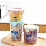 Sealed transparent plastic jar kitchen cereal storage box