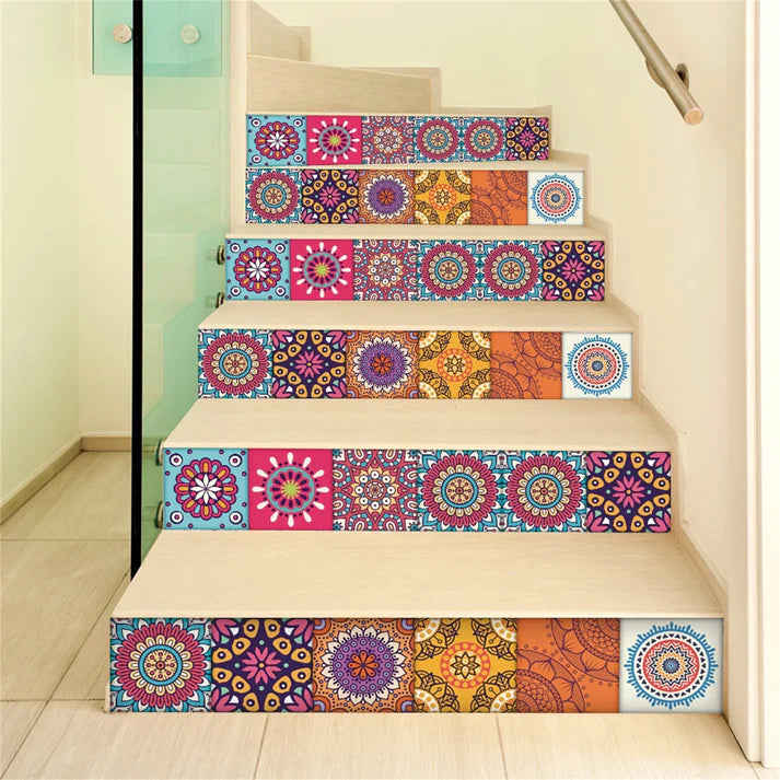 Random Peel And Stick Ceramic Tile Paste - Pack of 12 Pieces.